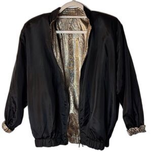 Marguerite Rubel San Francisco Reversible Black Snakeskin Vintage Jacket Size S